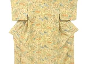 重ね色紙に花古典柄小紋着物